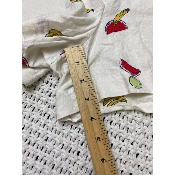 ModCloth Novelty Fruit Print High Rise Linen Shorts Women Size 10 Vacation Beach - Picture 8 of 16